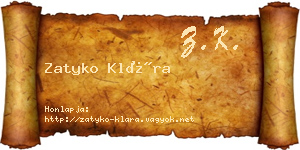 Zatyko Klára névjegykártya