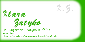 klara zatyko business card
